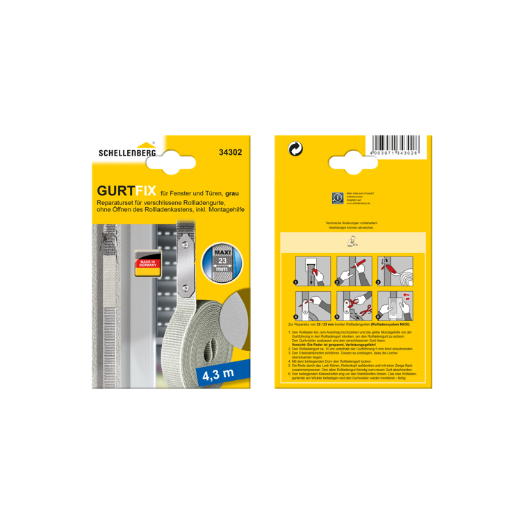 reparaturset gurtfix grau 23 mm/4,3 m