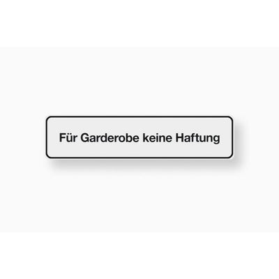 für garderobe keine haftung