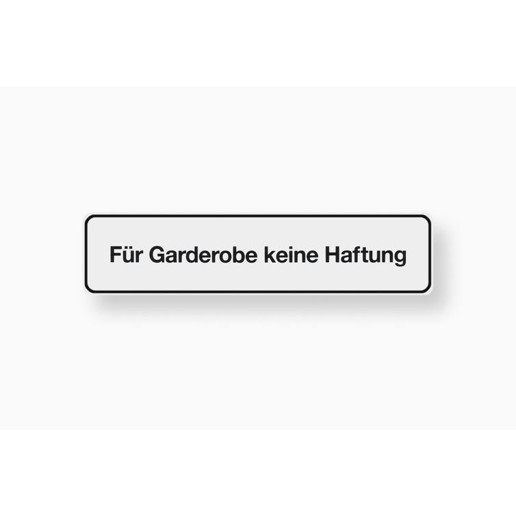 für garderobe keine haftung