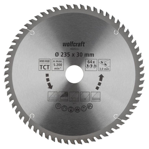 kreissägeblatt hm 64 zähne ø235x30 mm