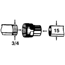 cu-übergangsmuffe 15 mm x r 3/4