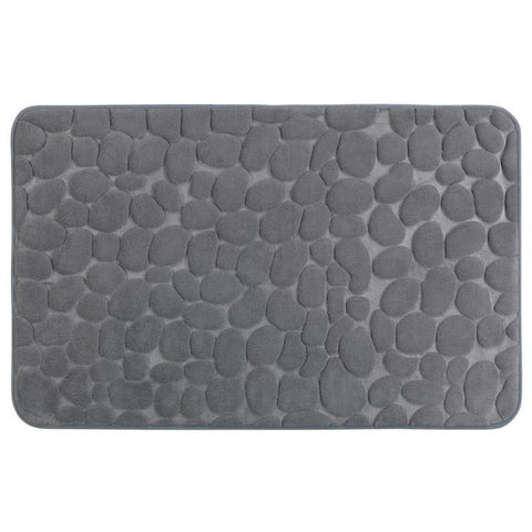 badematte memory foam pebbles grau