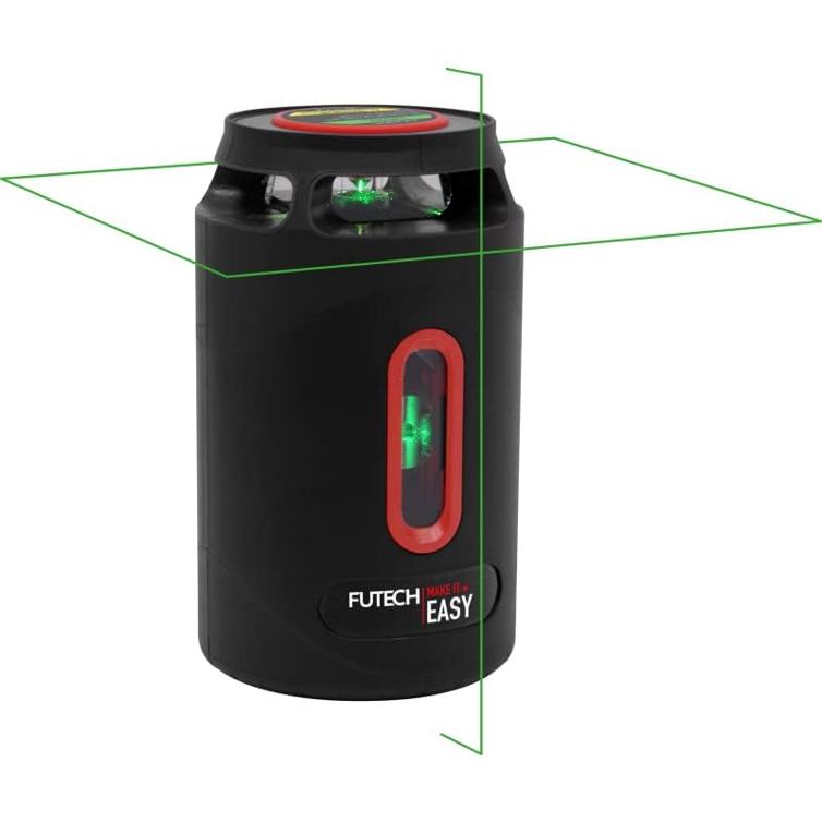 FUTECH Linienlaser LL5505 Grün - Vertikale/horizontale Linie 30m - Selbstnivellierend - Li-On Akku