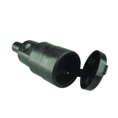 schuko-kupplung vollgummi m. deckel schw