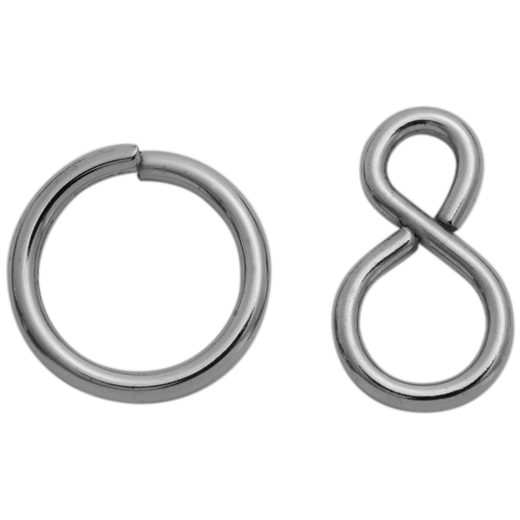 s-haken mit ring schwarz ø1,5x7 mm