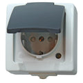 steckdose ap-fr nautic klappdeckel grau