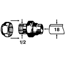 cu-rohrverschraubung 18 mm x 1/2