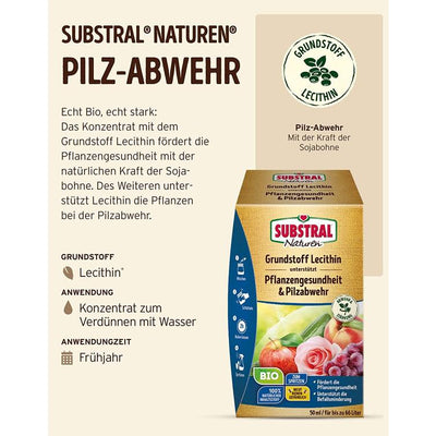 Substral Naturen Bio Grundstoff Lecithin Konzentrat unterstützt Pflanzengesundheit, Pilzabwehr + Befallsminderung, 50ml