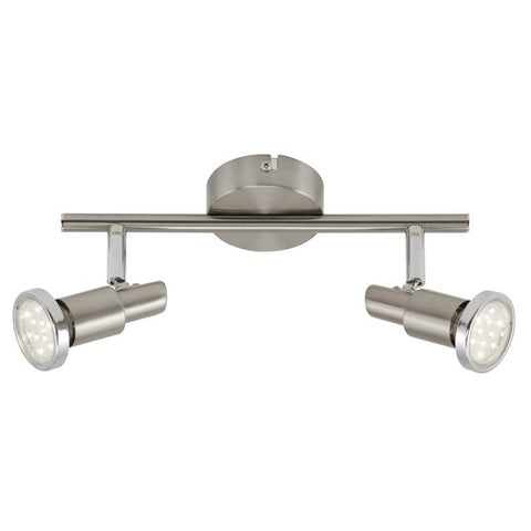 schiene 2flg. gu10 led nickel matt