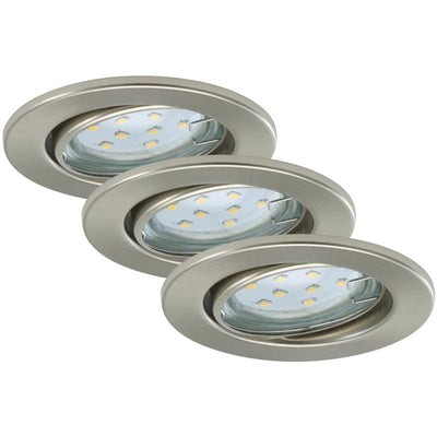 einbauleuchte 3er led gu10 3w nickel