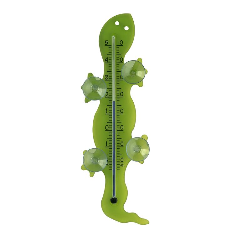 thermometer gecko fürs fenster grün