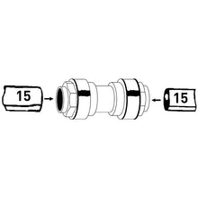 steck-muffe messing 15 mm