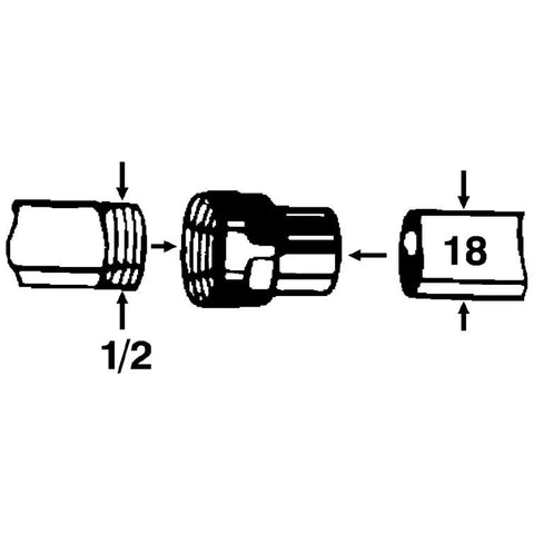 cu-übergangsmuffe 18 mm x r 1/2"