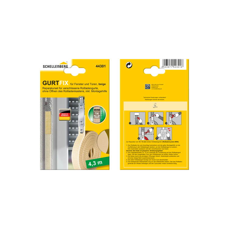 reparaturset gurtfix beige 14 mm/4,3 m