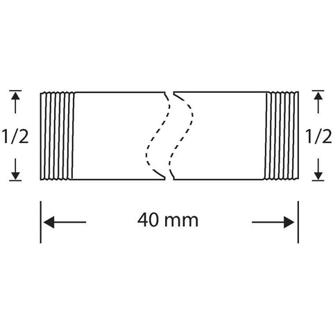 rohrnippel messing 1/2x40mm