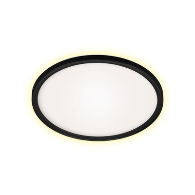 ultraflaches panel led 22w schwarz rund