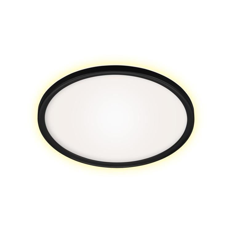 ultraflaches panel led 22w schwarz rund