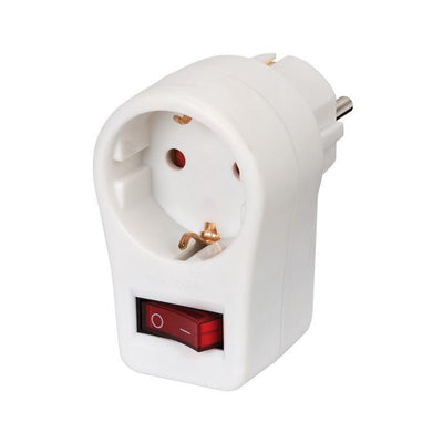 adapterstecker schutzkontakt 1er weiß
