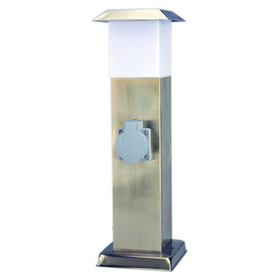 edelstahlsäule 2-fach m. leuchte o.kabel