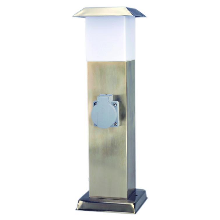 edelstahlsäule 2-fach m. leuchte o.kabel