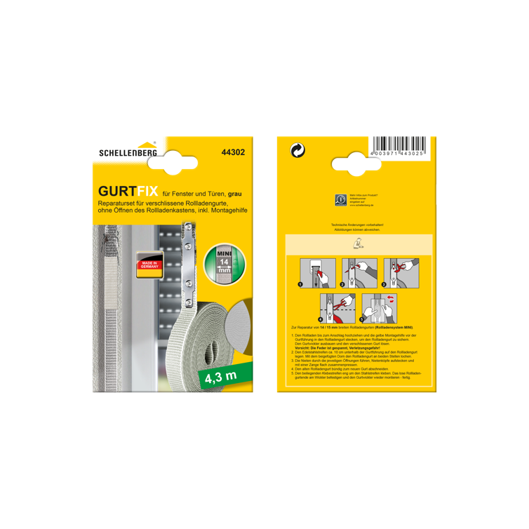 reparaturset gurtfix grau 14 mm/4,3 m