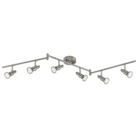 gelenkbogen 6flg. gu10 led matt-nickel