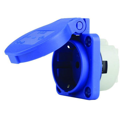 caravan-cee-einbausteckdose 3pol blau