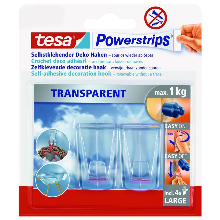 powerstrips transparent deco haken xl