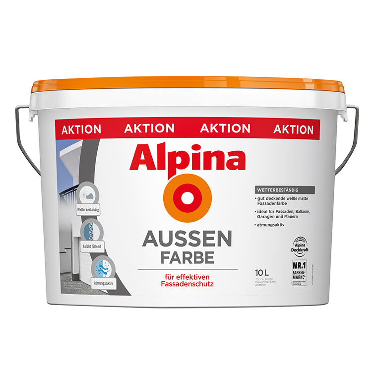 Alpinaweiß Aussenfarbe, 10 Liter