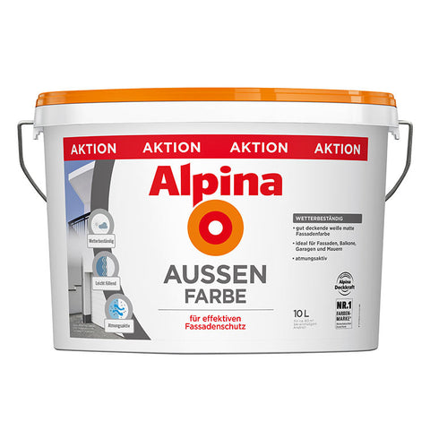 Alpinaweiß Aussenfarbe, 10 Liter