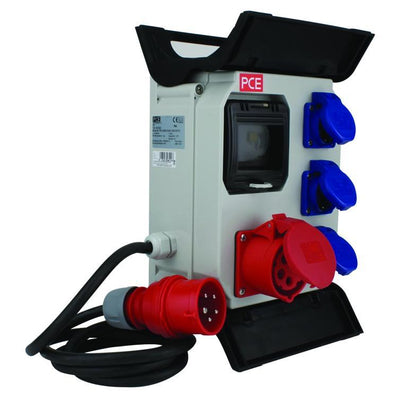 verteiler mobil pce 1xcee 3xschuko 2m