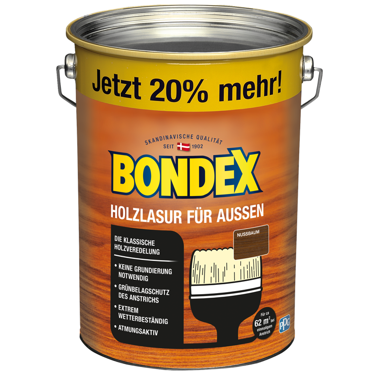 bondex holzlasur außen nussbaum 4,8l