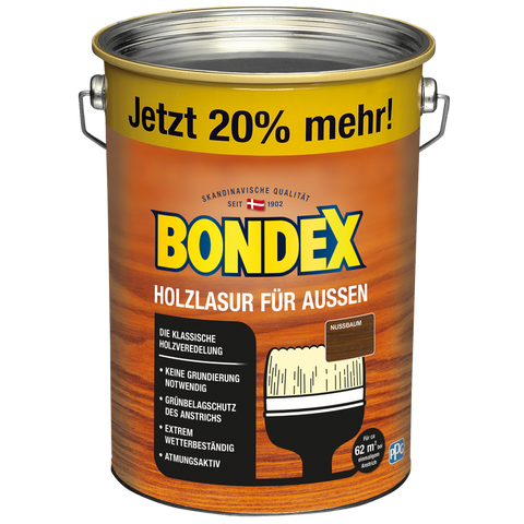 bondex holzlasur außen nussbaum 4,8l