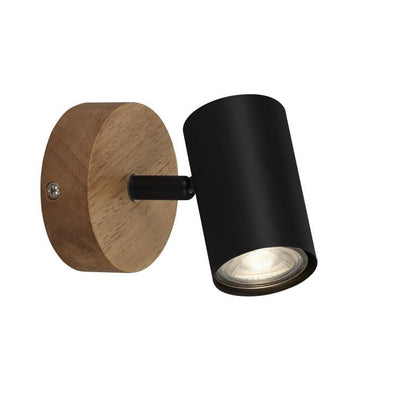 spot m.holz exkl. 1xgu10 schwarz