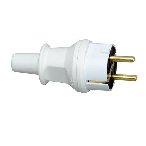 stecker m. knickschutz pvc arktis weiß