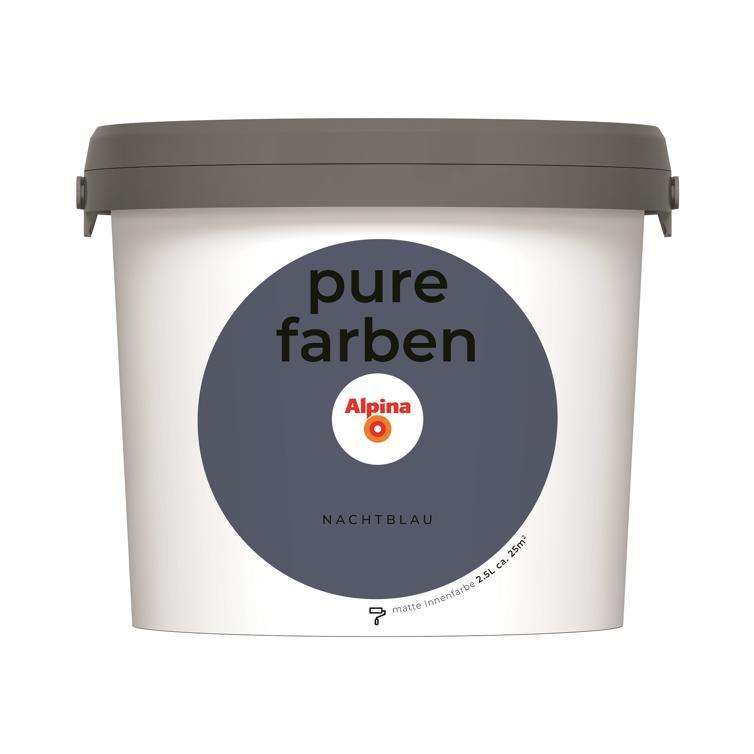 Wandfarbe Pure Farben 2,5L Hochwertige Innenwandfarbe für Wohnräume atmungsaktiv