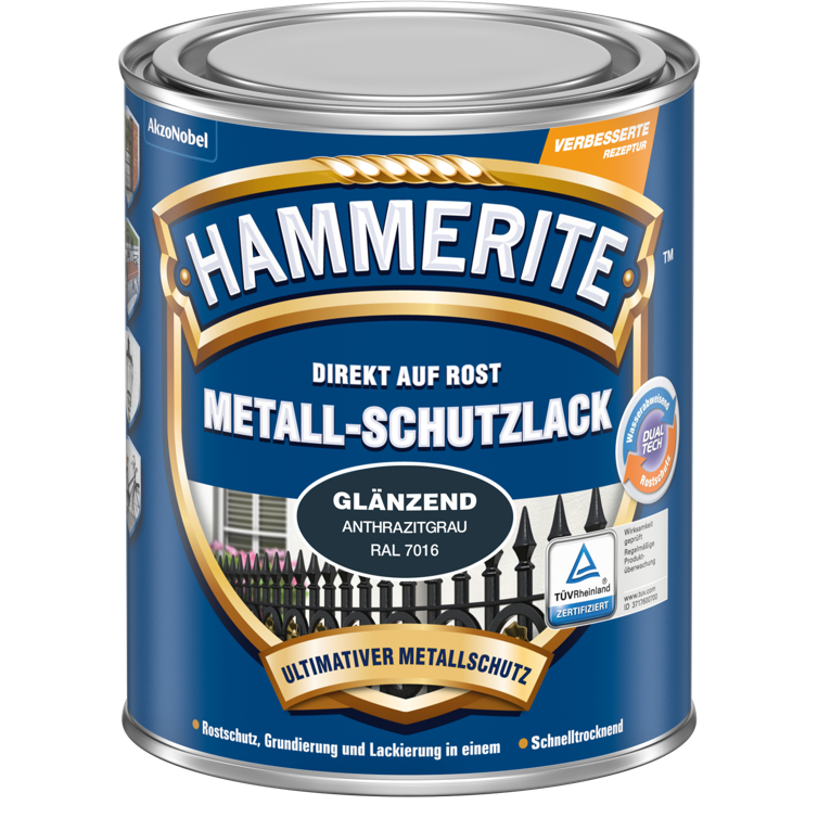 met.schutzlack anthrazit glzd. 250ml