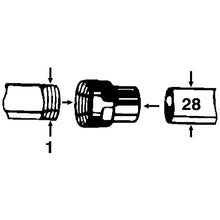 cu-übergangs-muffe 28 x 1 mm