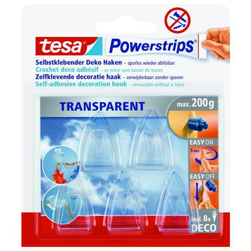 powerstrips deco-haken kristallklar 5 st