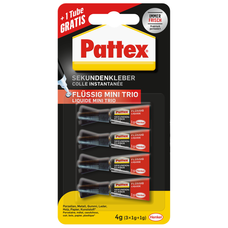 pattex sekundenkleber mini trio fluid