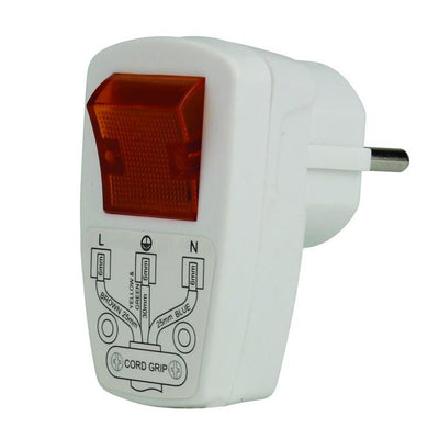 stecker weiß pvc m.beleucht.ausschalter