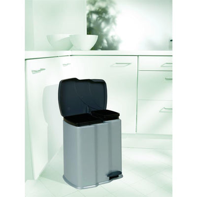 treteimer gunnar 7l+15l silber/anthrazit