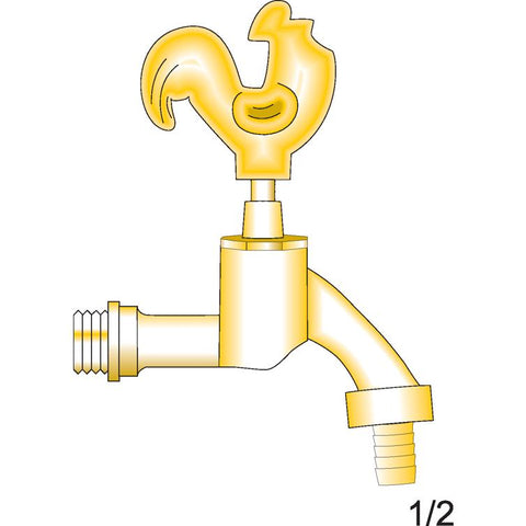 auslaufventil 1/2" mit gockeloberteil