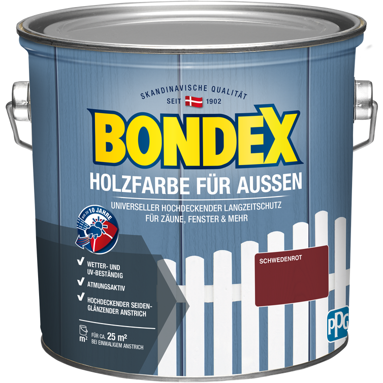 bondex holzfarbe außen schwedenrot 2,5l