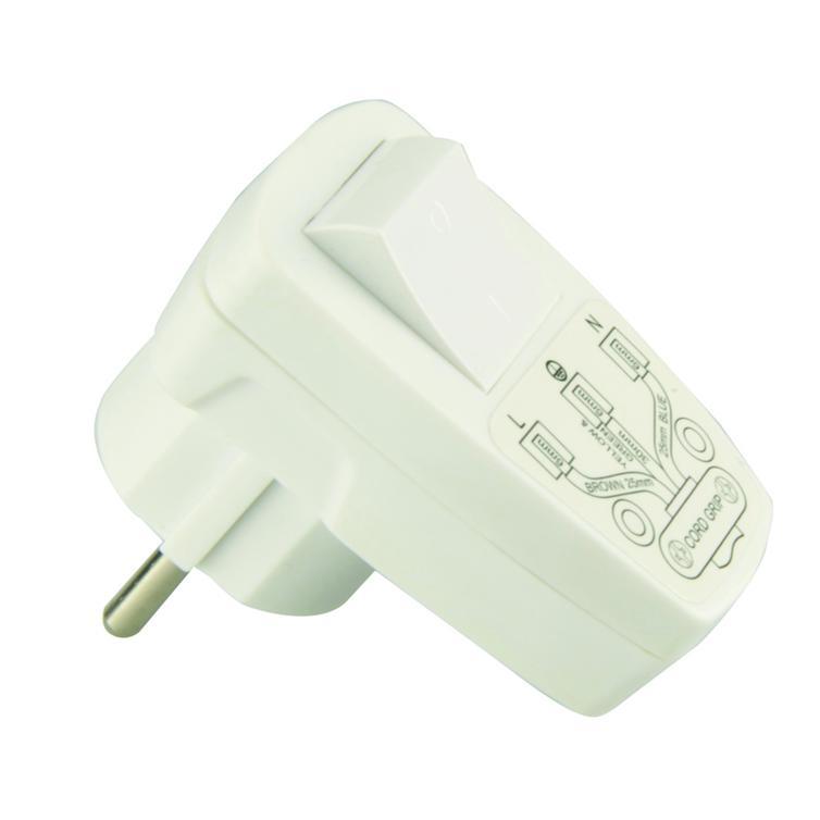 stecker weiß pvc m.ausschalter schuko
