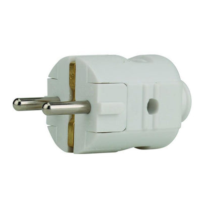 schuko-stecker mit knickschutz weiß