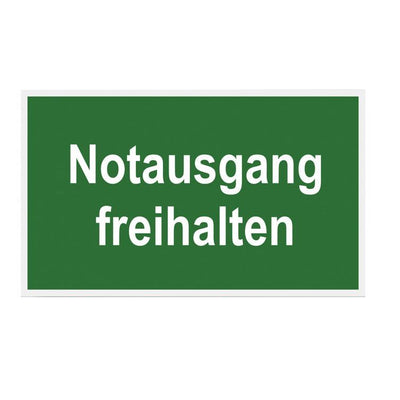 schild notausgang freihalten 150x250 mm