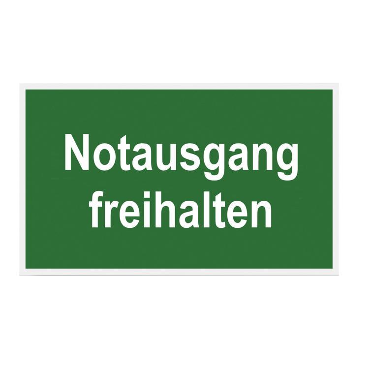 schild notausgang freihalten 150x250 mm