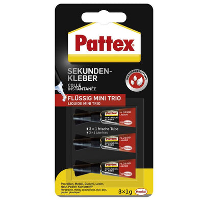 pattex sekundenkleber mini trio 3 x 1g