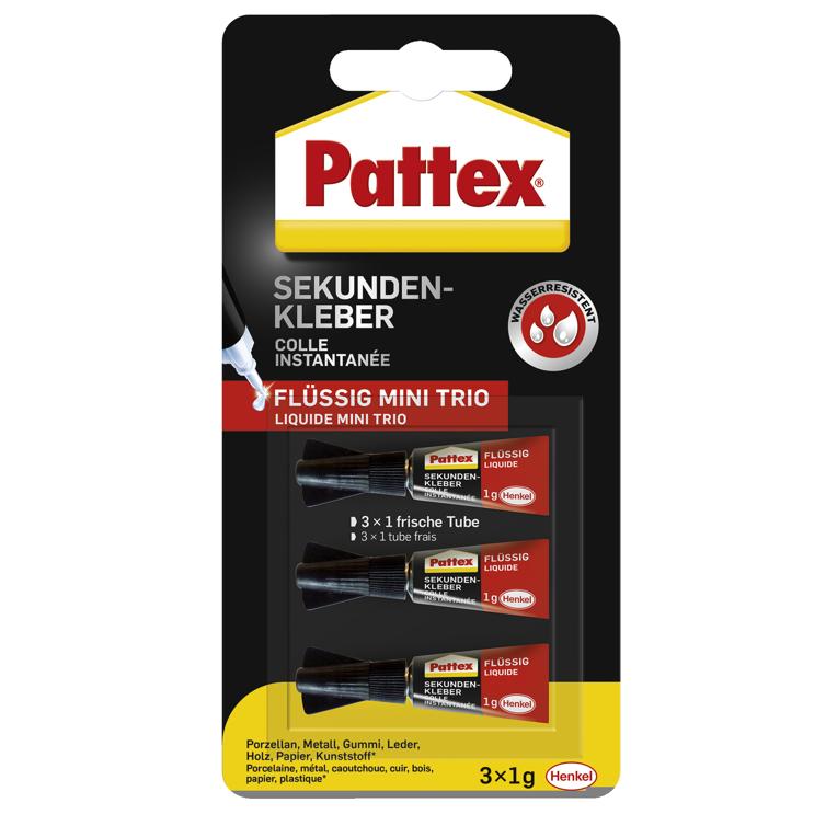 pattex sekundenkleber mini trio 3 x 1g